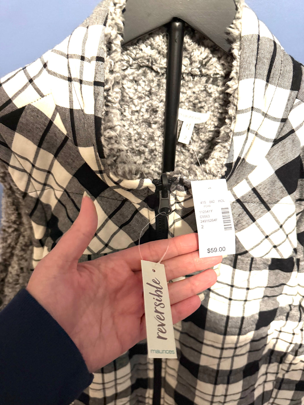 Maurices Reversible Vest – NWT Plus Size 2 | Final Sale – No Returns