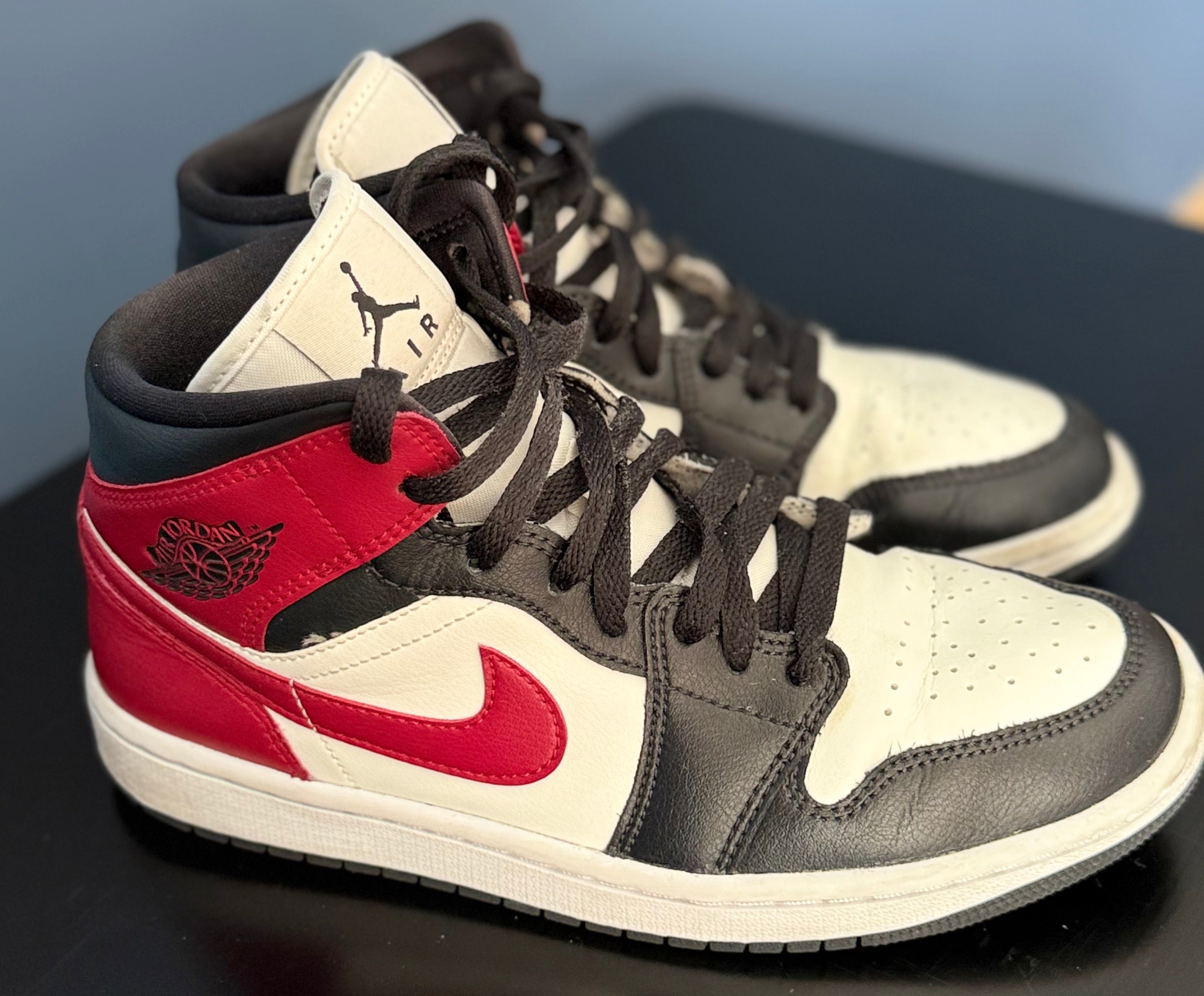 Nike Air Jordan 1 Mid "Black Toe" Women's Sneaker – Size 8 | Final Sale – No Returns