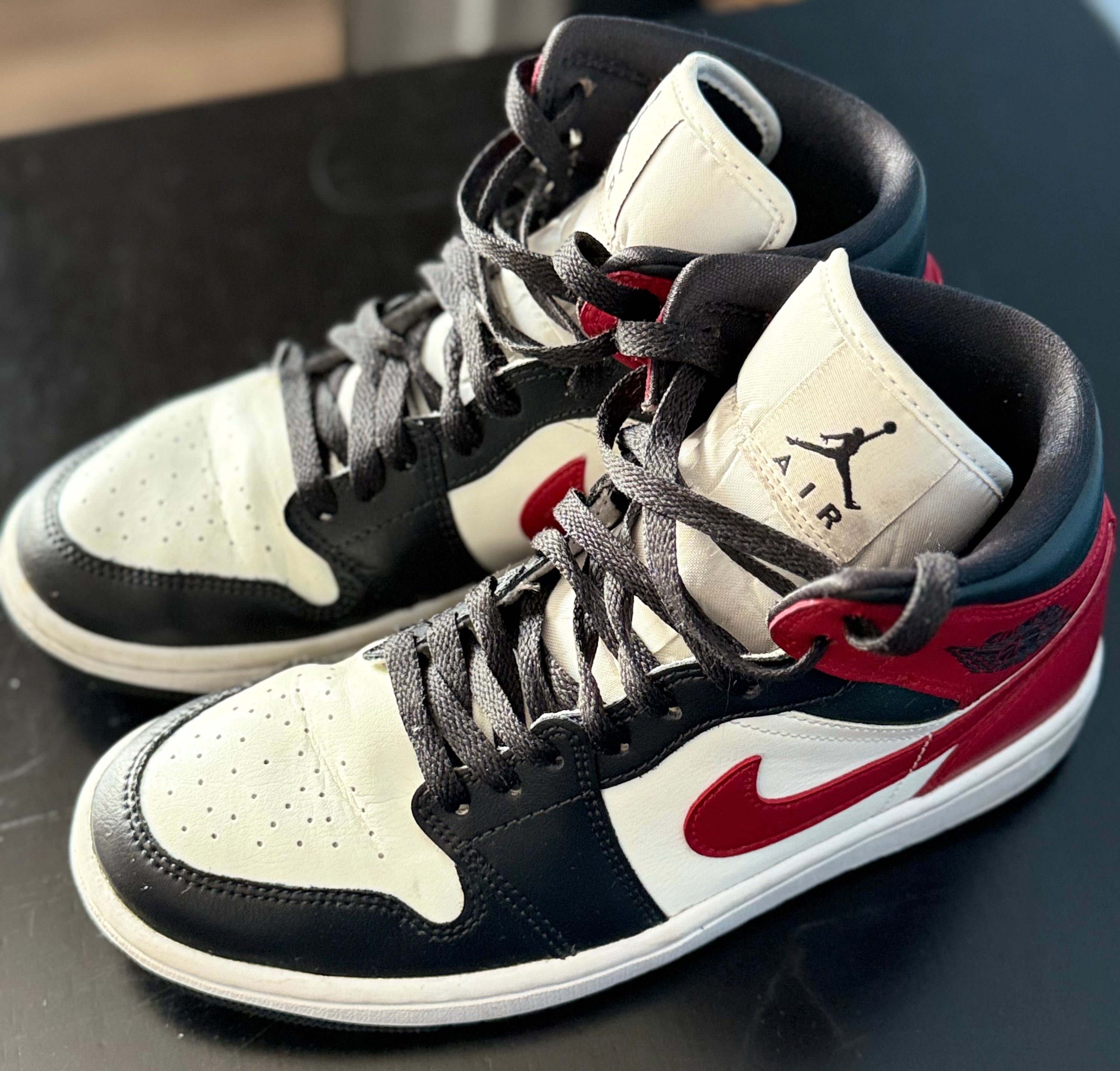 Nike Air Jordan 1 Mid "Black Toe" Women's Sneaker – Size 8 | Final Sale – No Returns