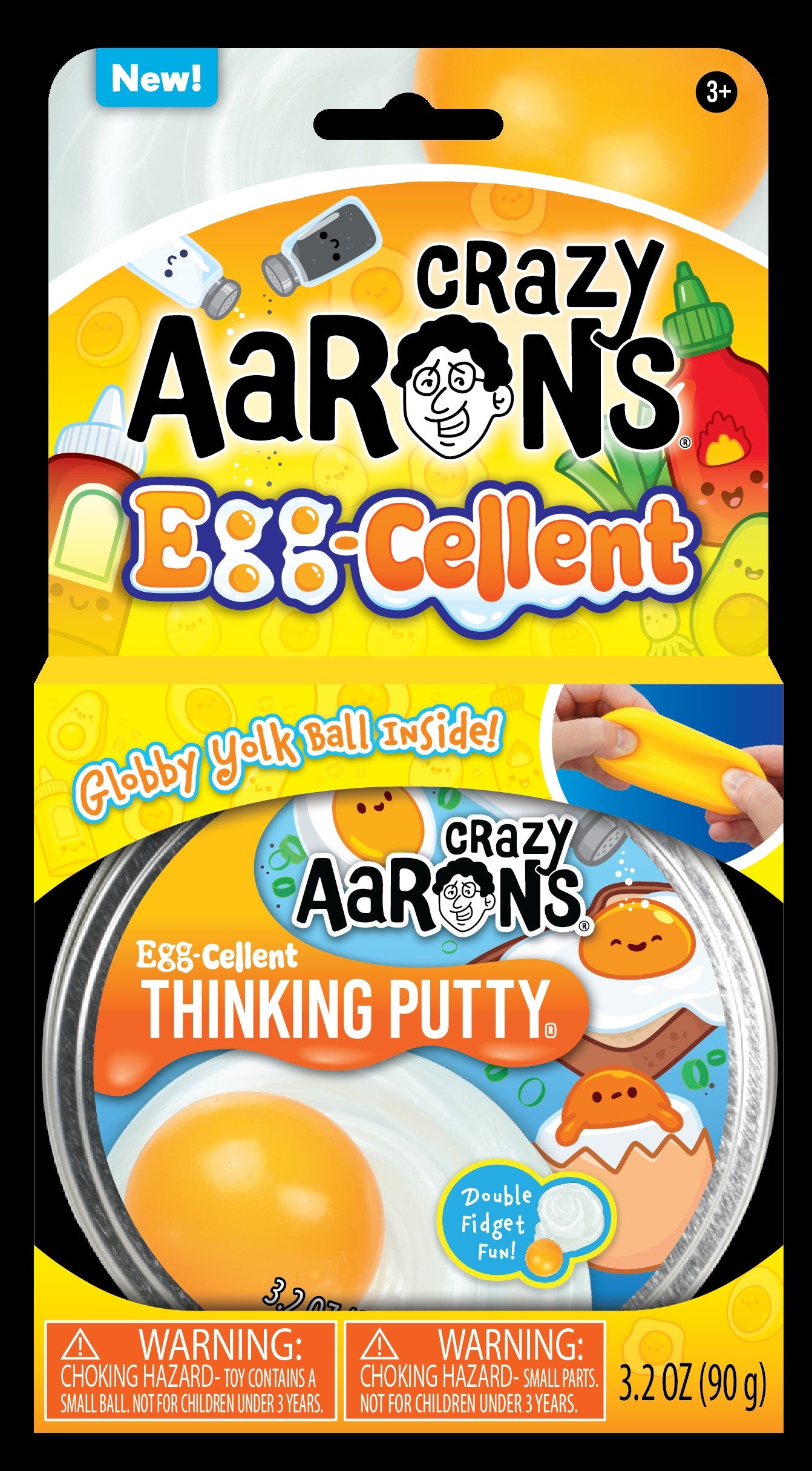 Crazy Aaron's Eggcellent Thinking Putty – Full Size 4" Tin, sensory fidget putty for focus and stress relief, by Continuum Games"