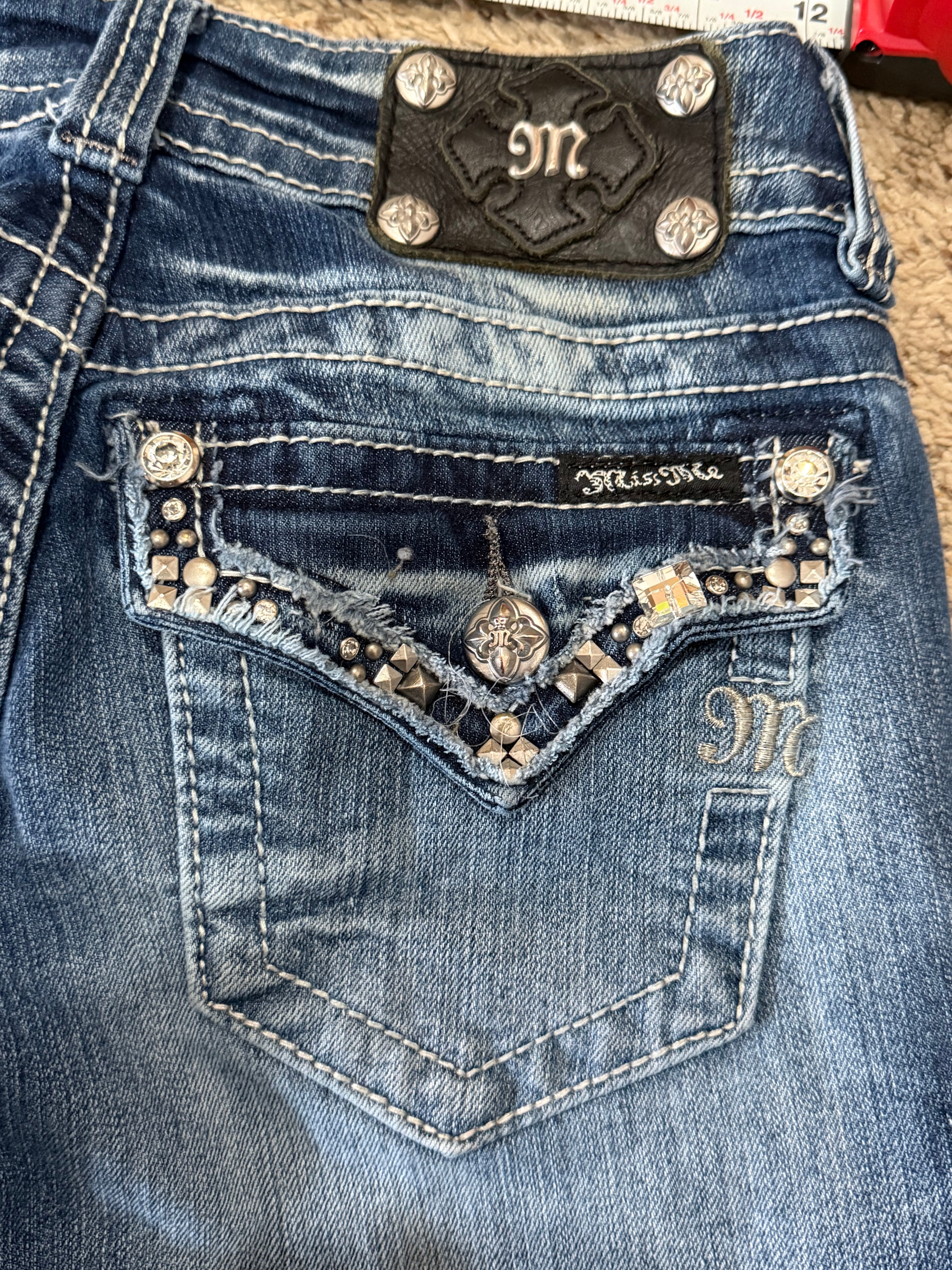 Miss Me Embellished Skinny Jeans – Size 25 (JP57555) | Final Sale – No Returns