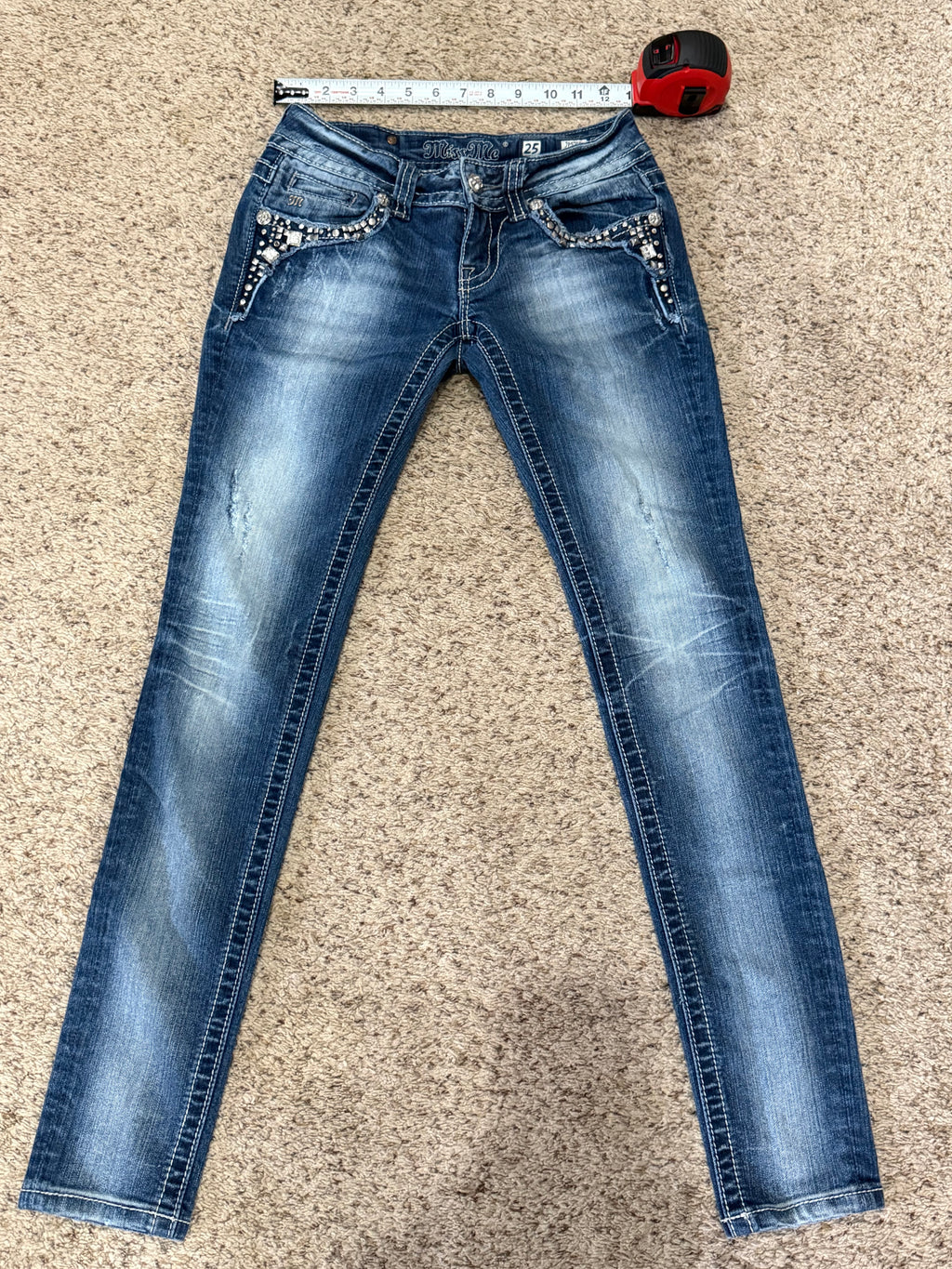 Miss Me Embellished Skinny Jeans – Size 25 (JP57555) | Final Sale – No Returns