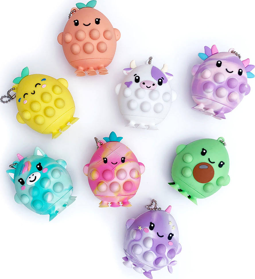 OMG Pop Rockers Mini Keychain – 3D Fidget Ball with Suction Cup Feet