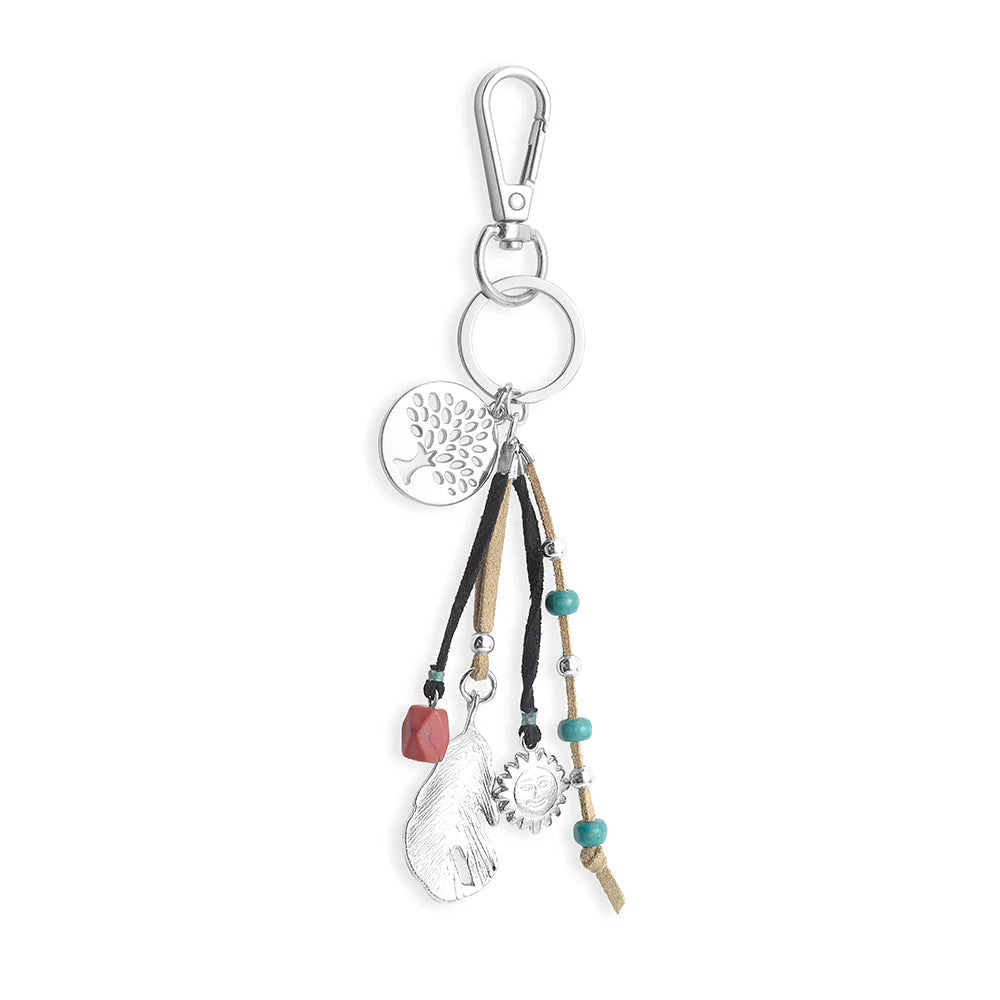 Myra Bag Mesa Spirit Keeper Key Fob – Turquoise & Leather Western Accessory