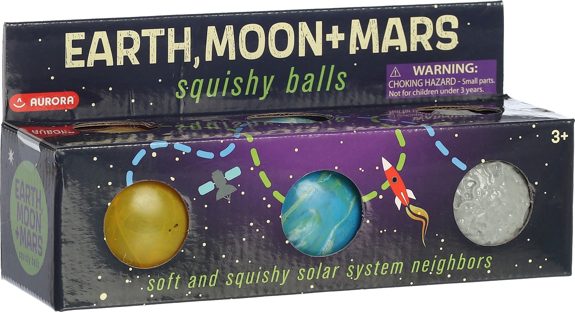 Earth Moon and Mars Sugar Squishy Balls-Slow Rise