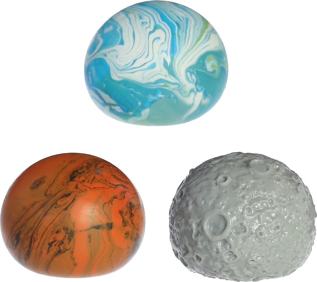 Earth Moon and Mars Sugar Squishy Balls-Slow Rise