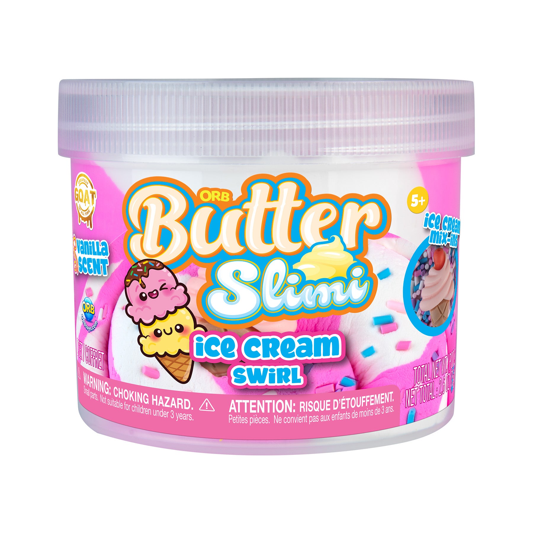 Butter Slimi Ice Cream Swirl-Vanilla Scent (w/ice cream mix-ins)