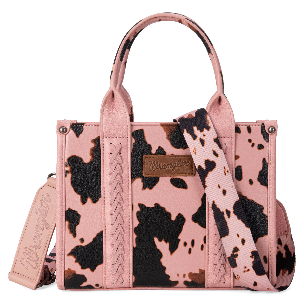 Wrangler Cow Print Concealed Carry Tote/Crossbody-Pink