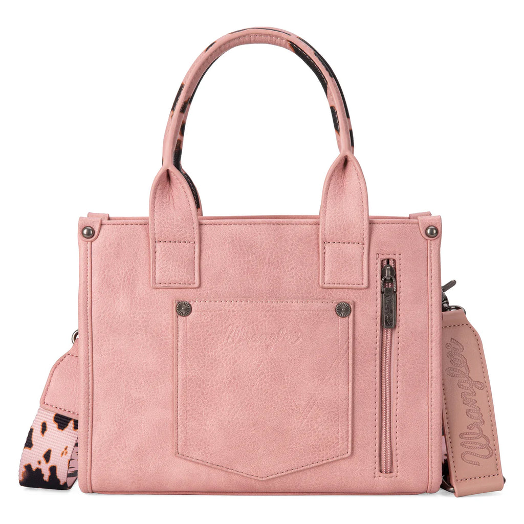 Wrangler Cow Print Concealed Carry Tote/Crossbody-Pink
