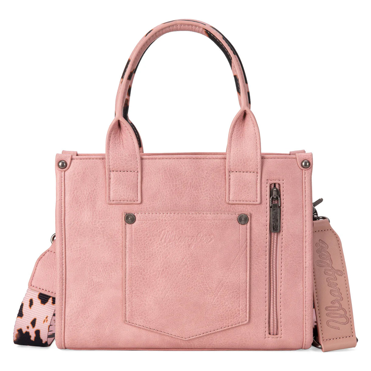 Wrangler Cow Print Concealed Carry Tote/Crossbody-Pink