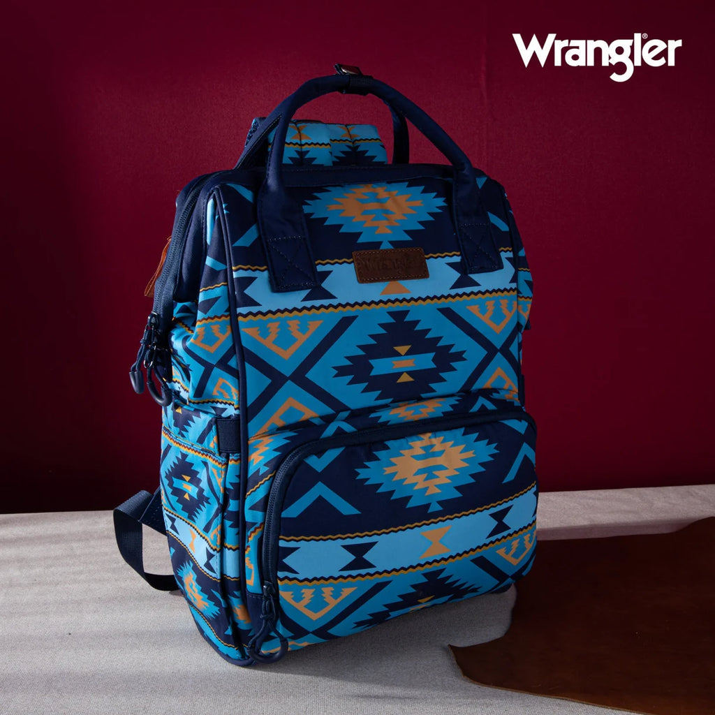 Wrangler Aztec Printed Callie Backpack-Navy