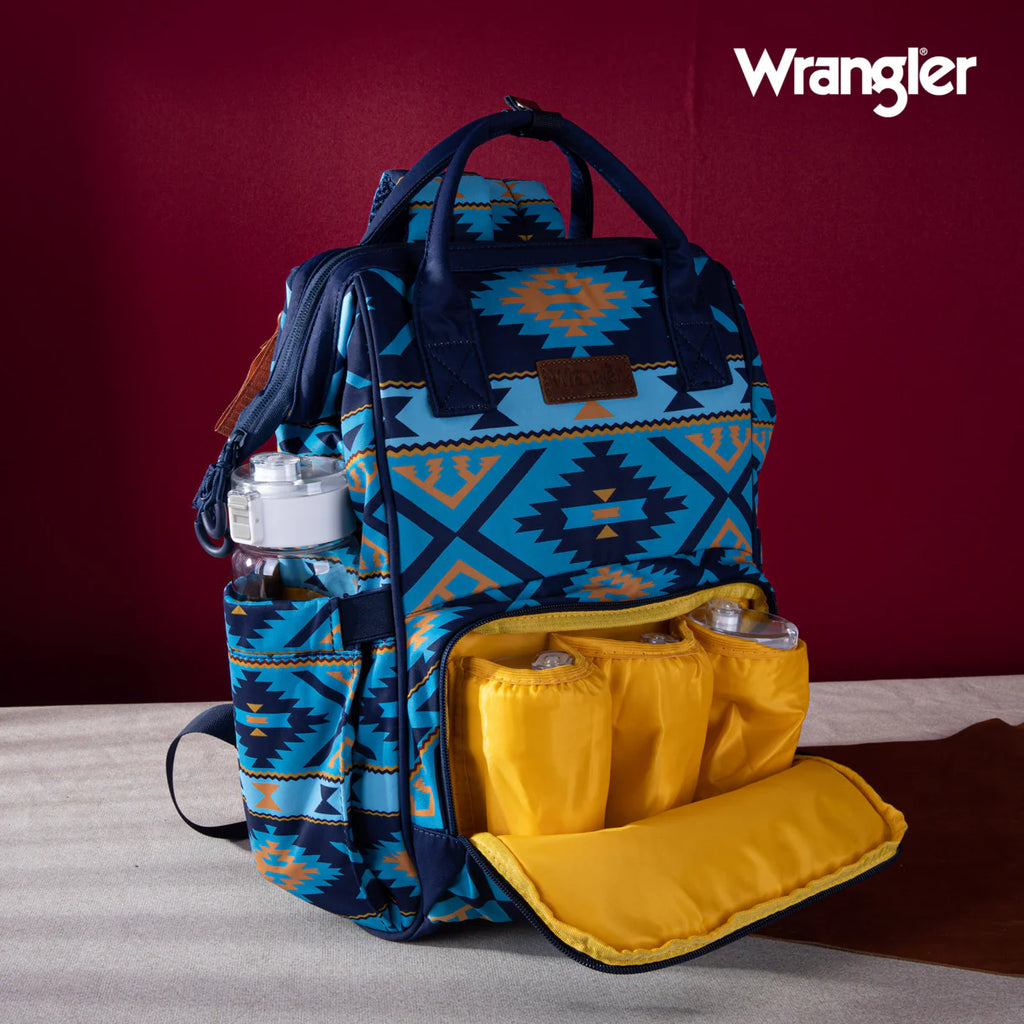 Wrangler Aztec Printed Callie Backpack-Navy