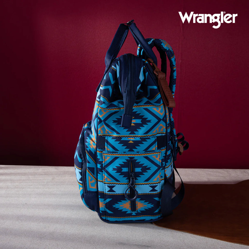 Wrangler Aztec Printed Callie Backpack-Navy