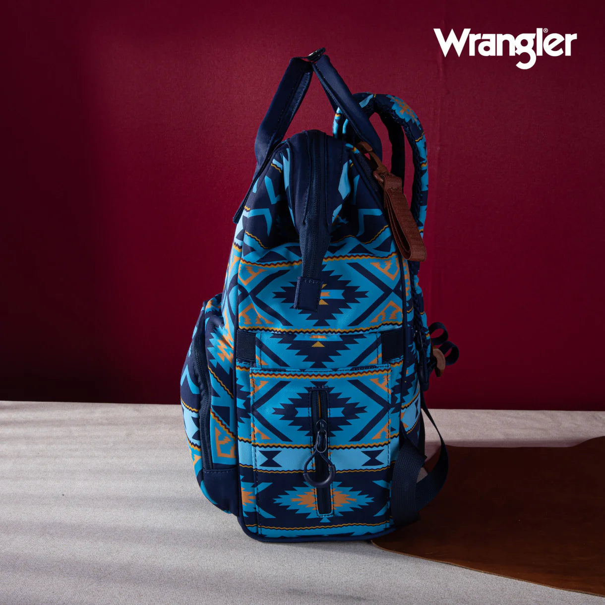 Wrangler Aztec Printed Callie Backpack-Navy