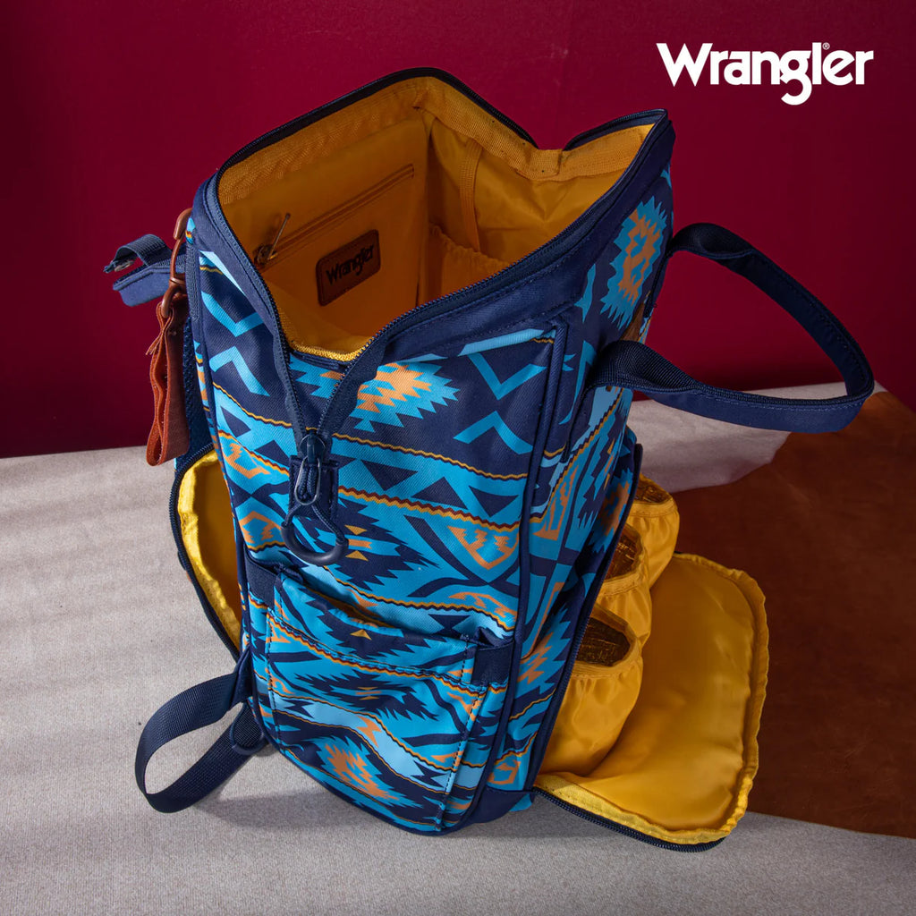 Wrangler Aztec Printed Callie Backpack-Navy