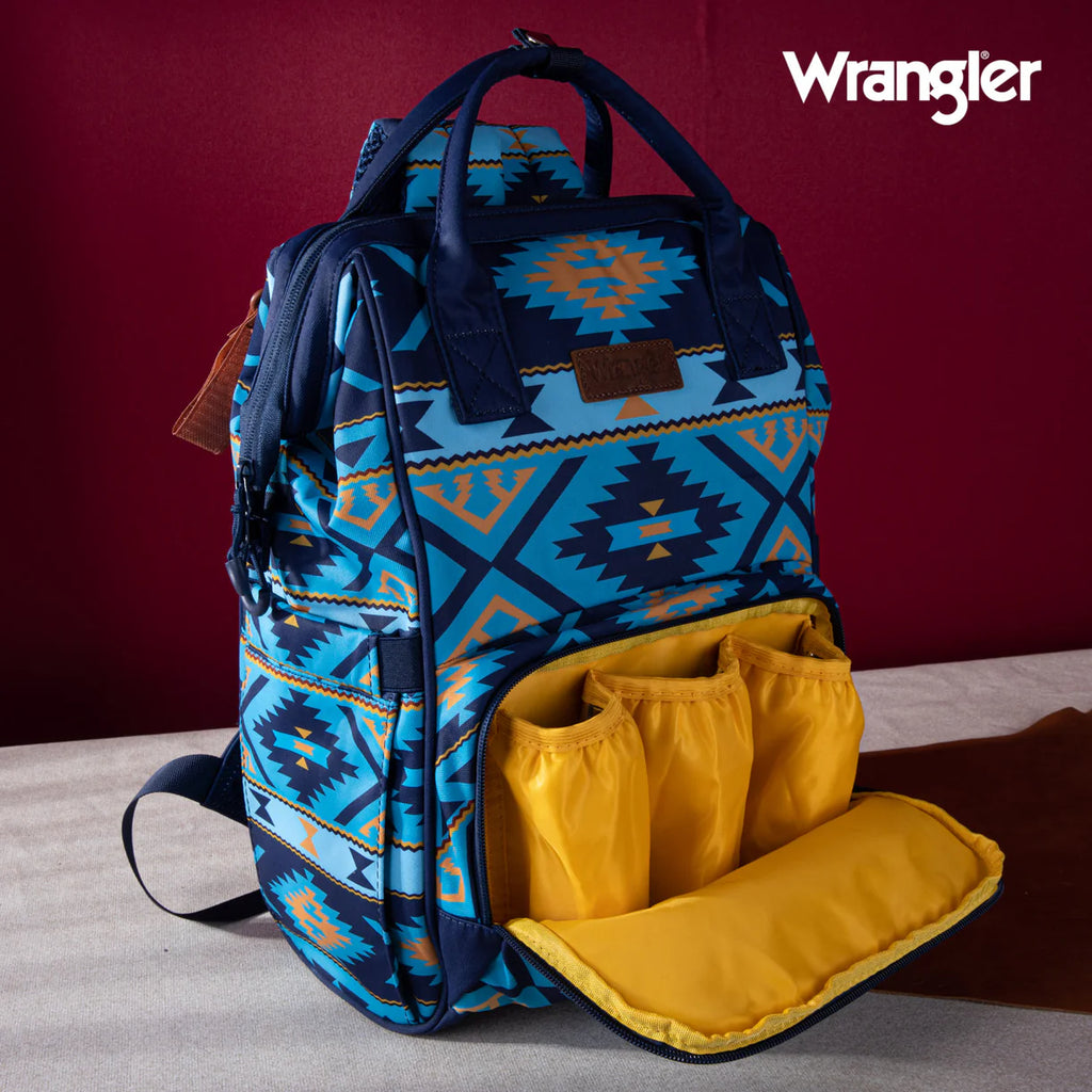 Wrangler Aztec Printed Callie Backpack-Navy