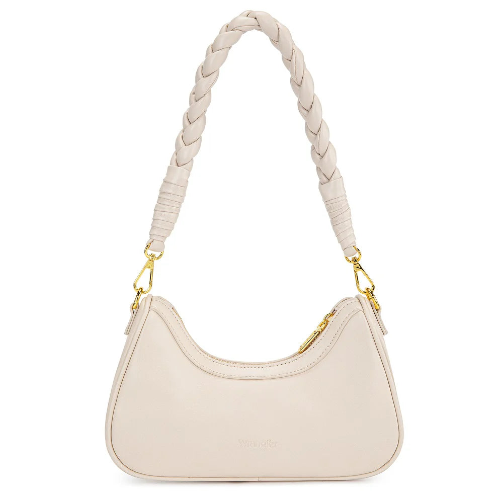 Wrangler Floral Print Braided Hobo Bag-Tan