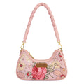 Wrangler Floral Print Braided Hobo Bag-Pink