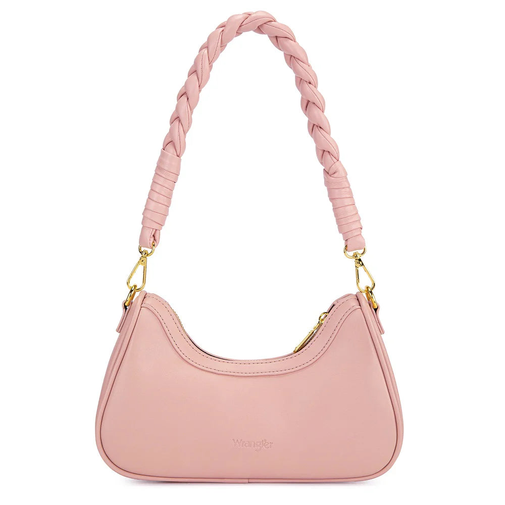 Wrangler Floral Print Braided Hobo Bag-Pink