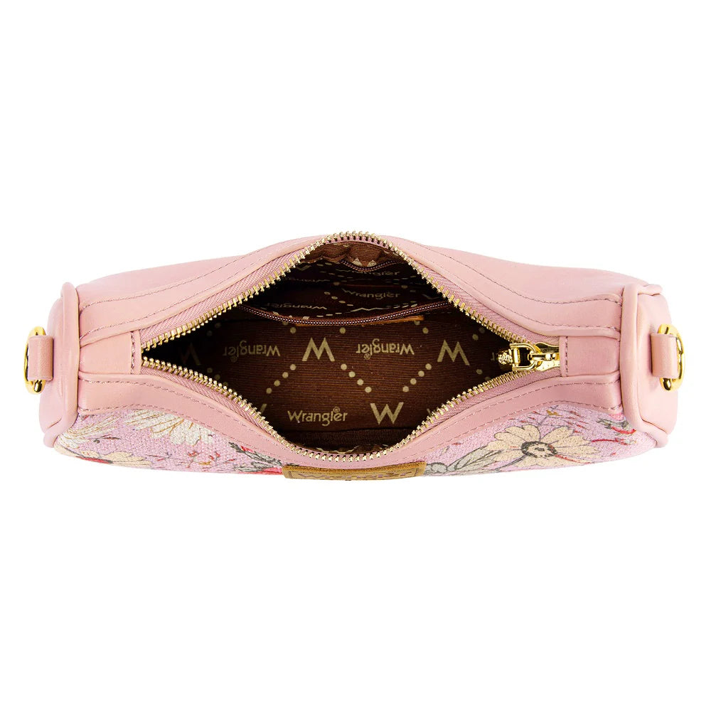 Wrangler Floral Print Braided Hobo Bag-Pink