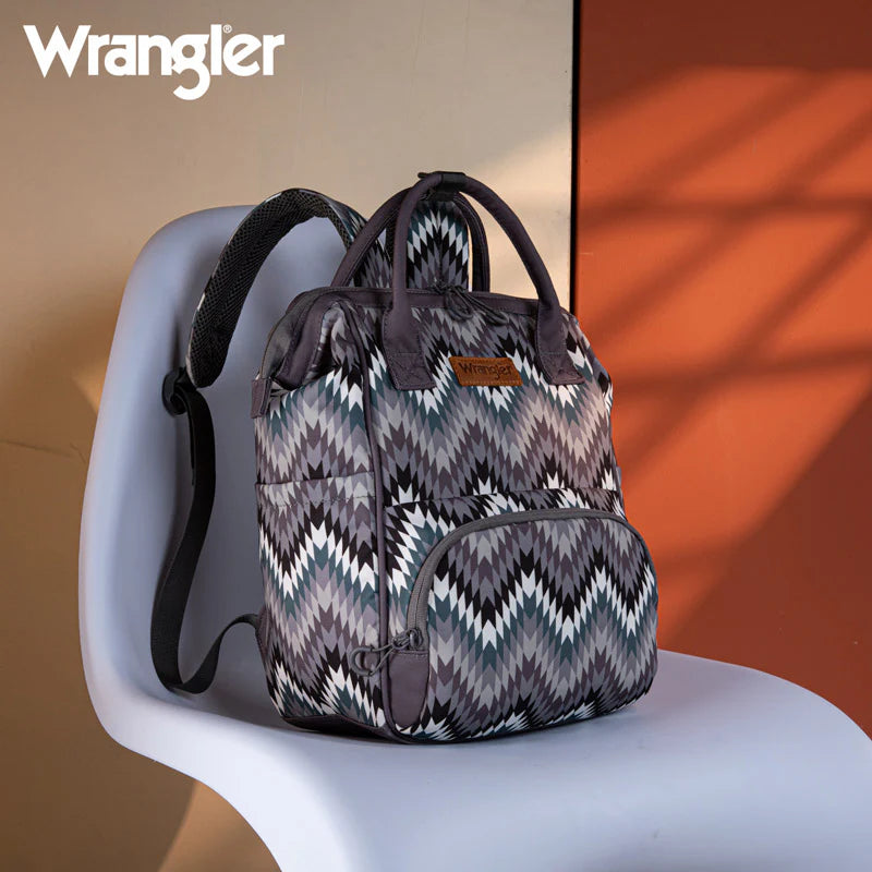 Wrangler Aztec Printed Callie Backpack- Black