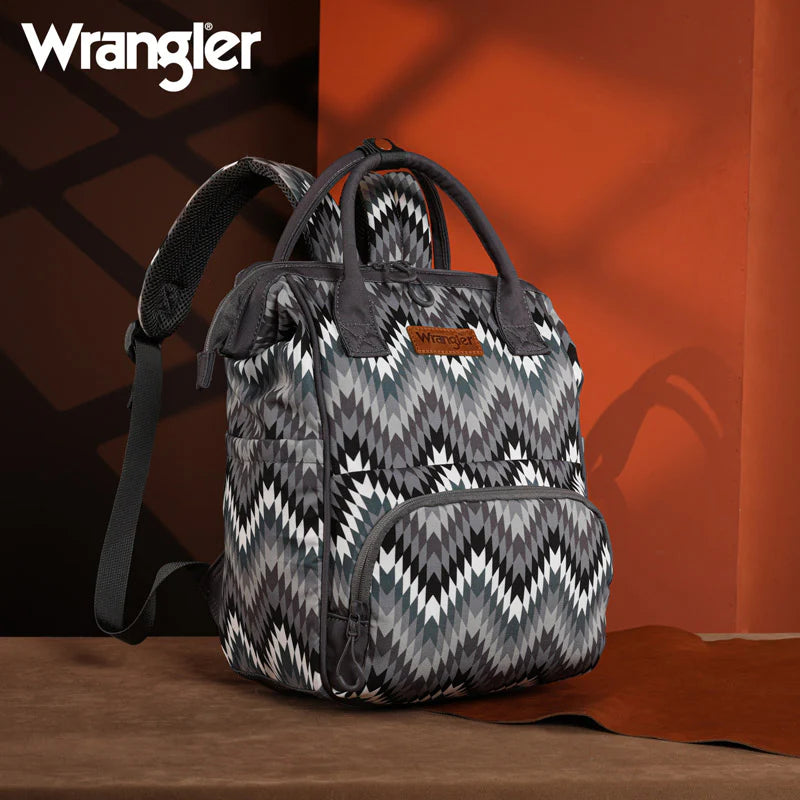 Wrangler Aztec Printed Callie Backpack- Black