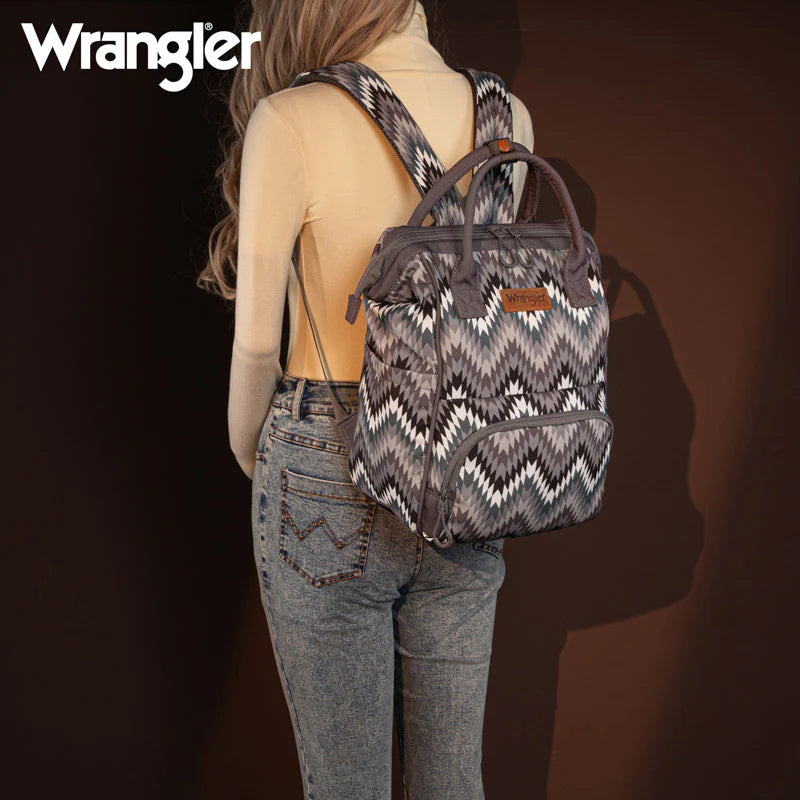 Wrangler Aztec Printed Callie Backpack- Black