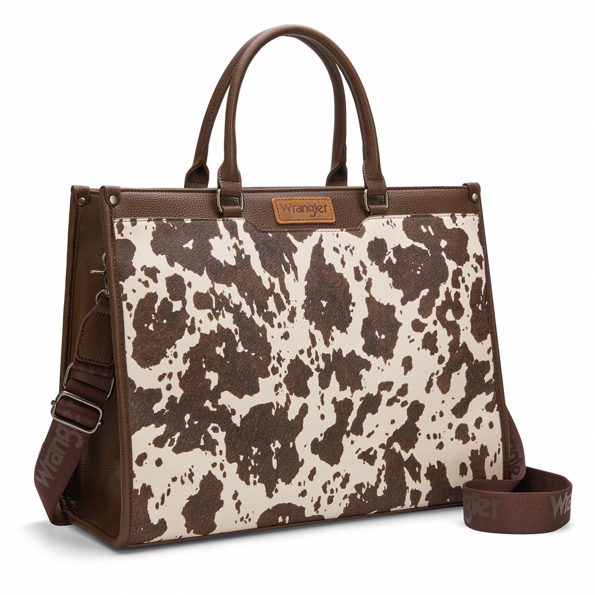 Wrangler Carry All Large Tote Work Tote/Crossbody: Cow-Coffee