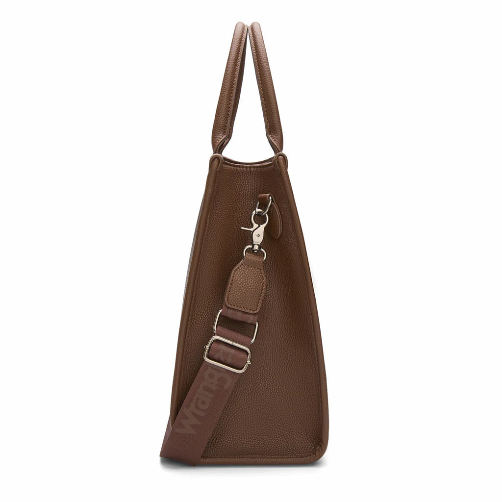 Wrangler Carry All Large Tote Work Tote/Crossbody: Cow-Coffee