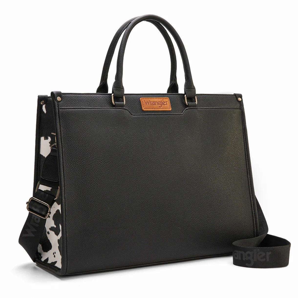 Wrangler Carry All Large Tote Work Tote Crossbody: Cow-Black