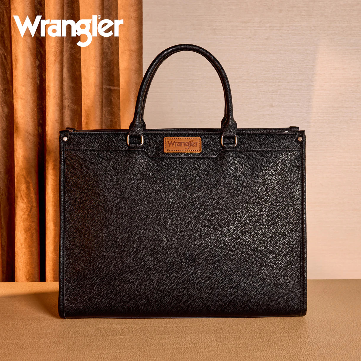 Wrangler Carry All Large Tote Work Tote Crossbody: Cow-Black