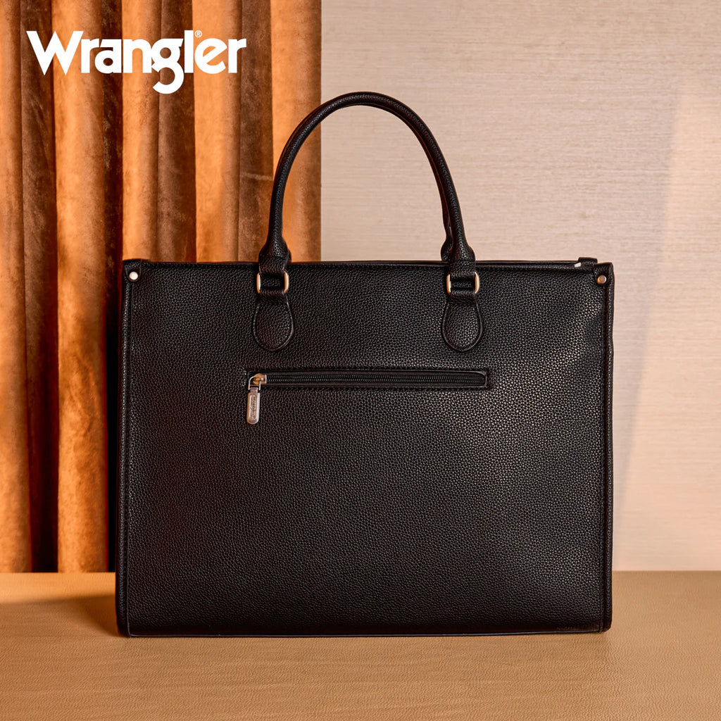 Wrangler Carry All Large Tote Work Tote Crossbody: Cow-Black