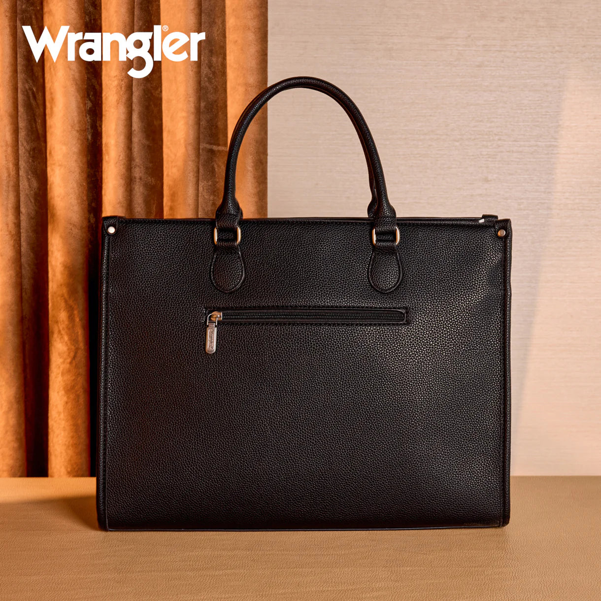 Wrangler Carry All Large Tote Work Tote Crossbody: Cow-Black