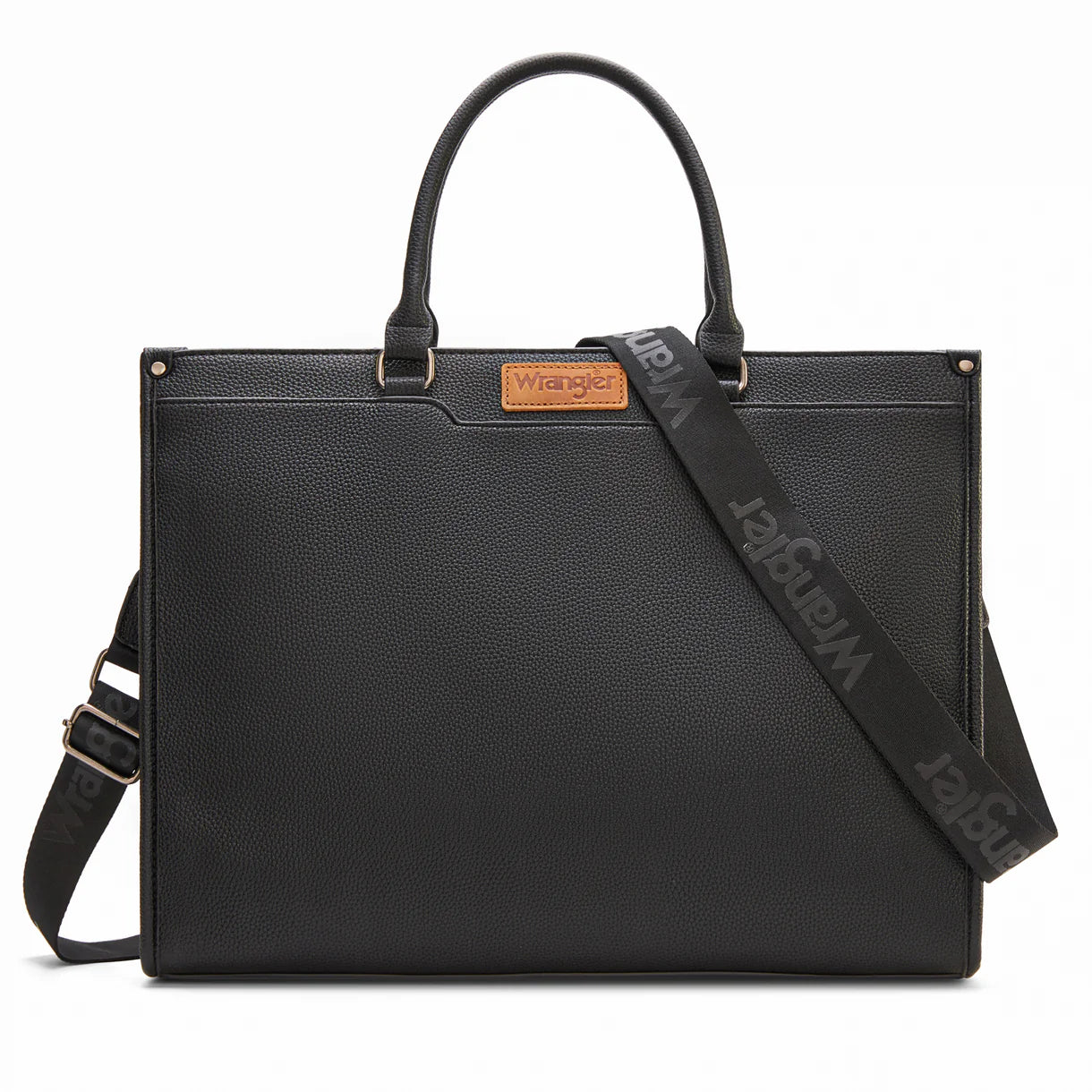 Wrangler Carry All Large Tote Work Tote Crossbody: Cow-Black