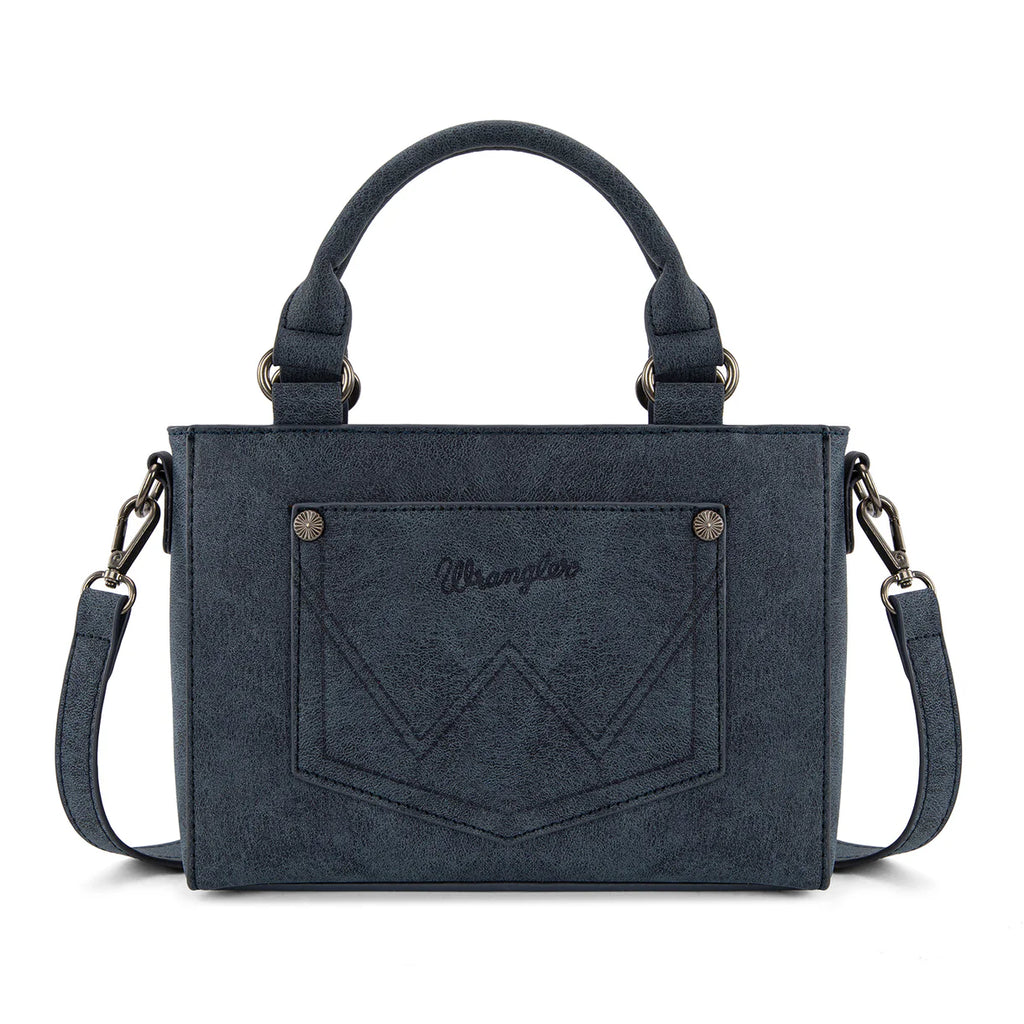 Wrangler Embroidered Swirl Mini Satchel/Crossbody-Navy