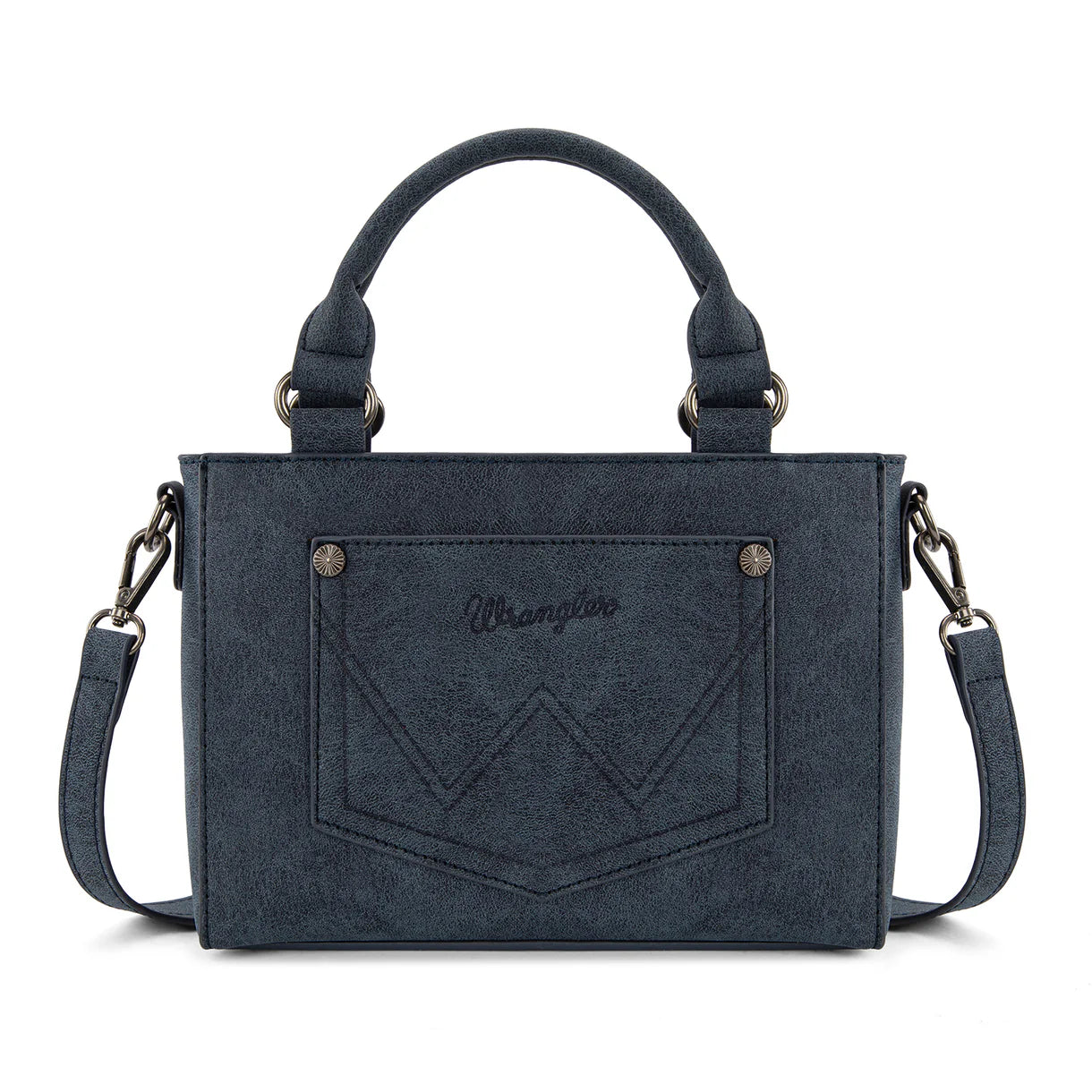 Wrangler Embroidered Swirl Mini Satchel/Crossbody-Navy