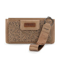 Wrangler Floral Tooked Card Wallet Wristlet- Khaki