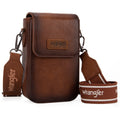 Wrangler Cross Body Cell Phone Purse with Back card Slots-Brown