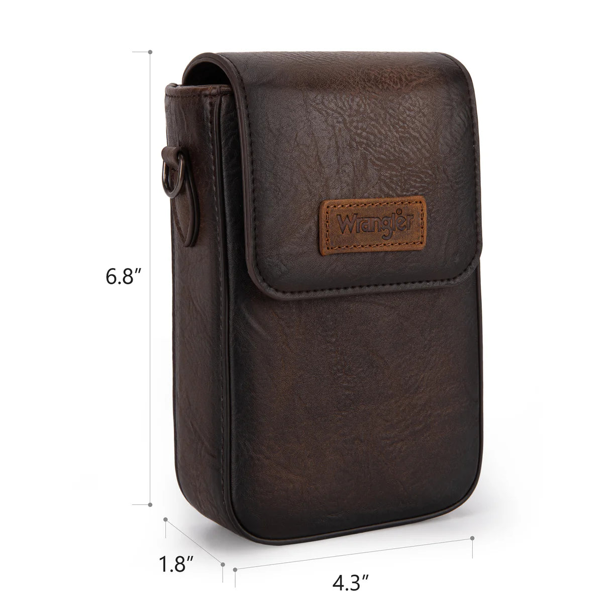 Wrangler Cross Body Cell Phone Purse with Back card Slots-Brown