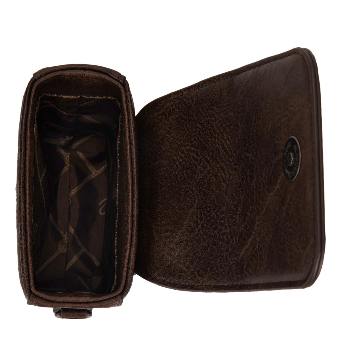 Wrangler Cross Body Cell Phone Purse with Back card Slots-Brown