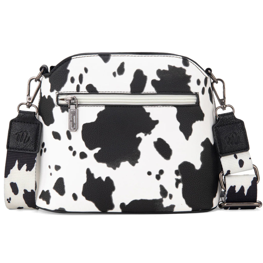 Wrangler Cow Print Crossbody Bag – Black | Final Sale – No Returns