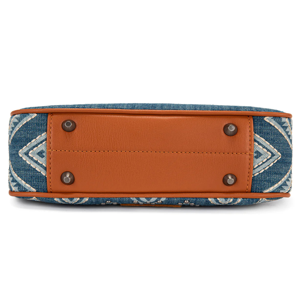 Wrangler Aztec Studded Denim Shoulder Bag with Mini Pouch-Jean