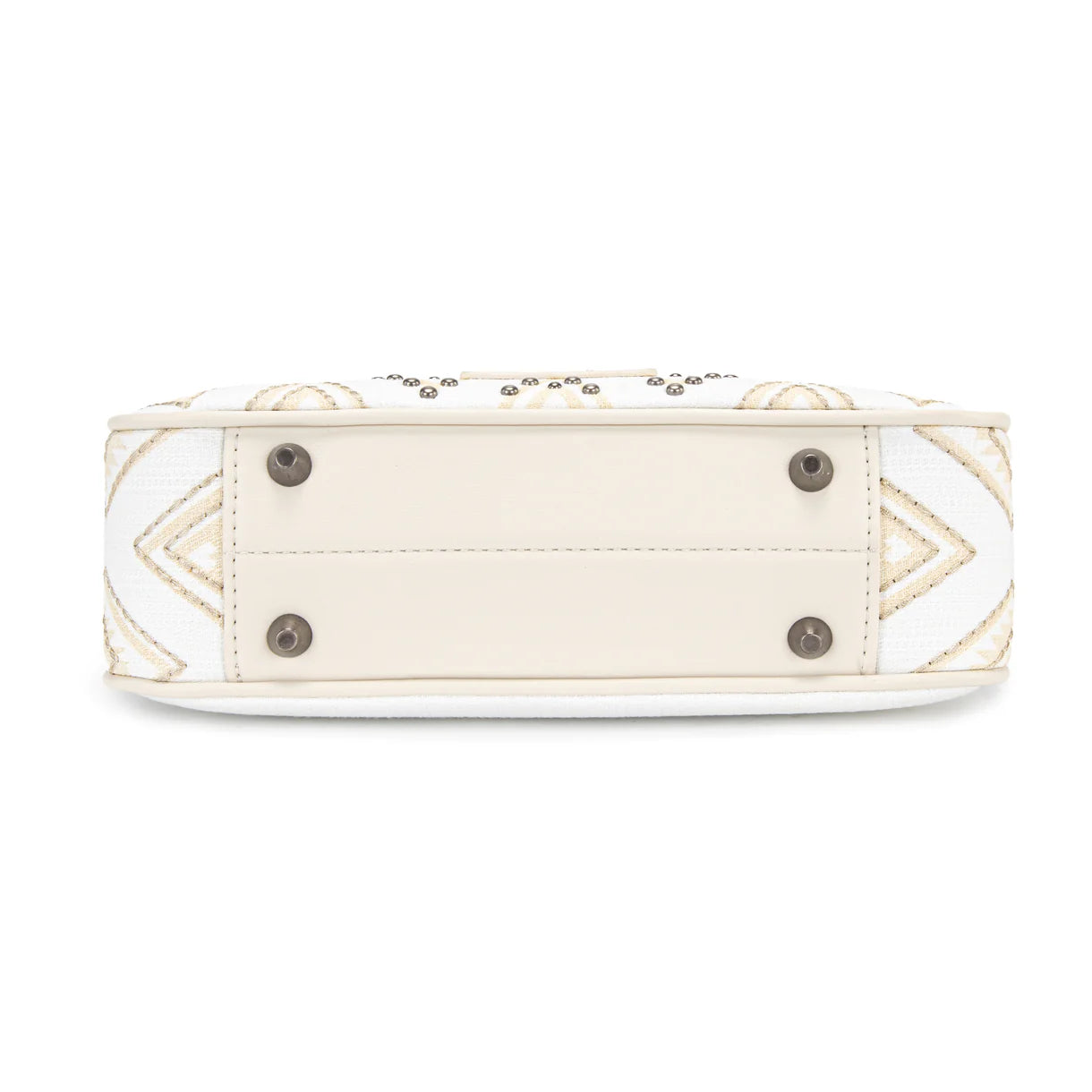 Wrangler Aztec Studded Denim Shoulder Bag with Mini Pouch-Beige