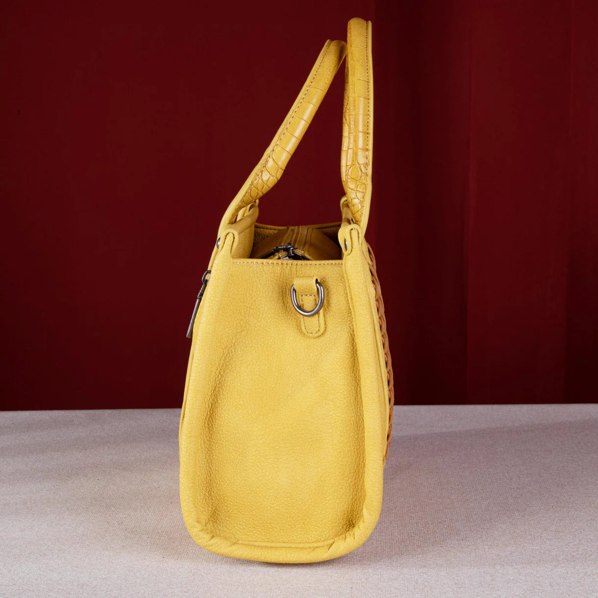 Wrangler Croc Print Concealed Carry Tote, Crossbody-Mustard