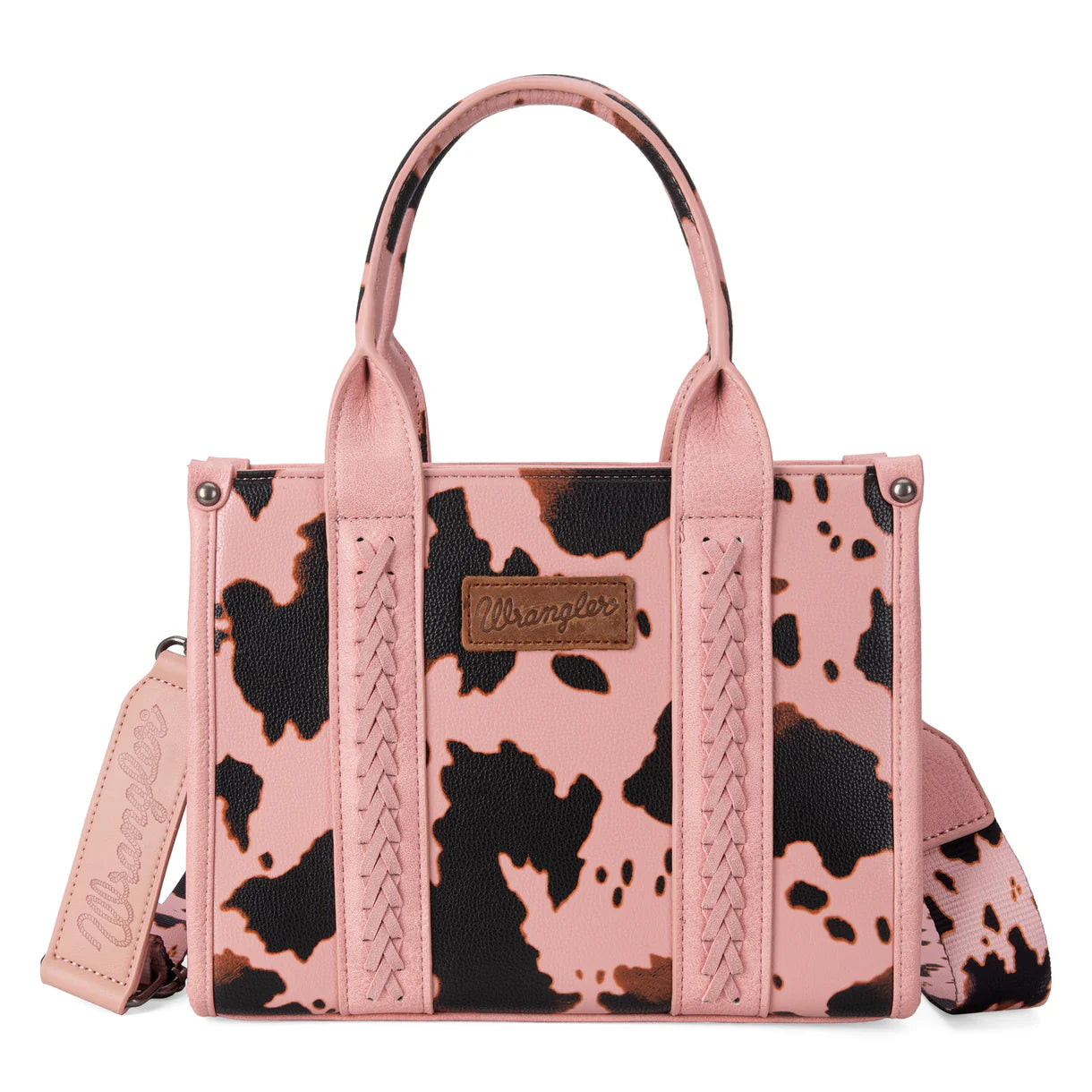 Wrangler Cow Print Concealed Carry Tote/Crossbody-Pink