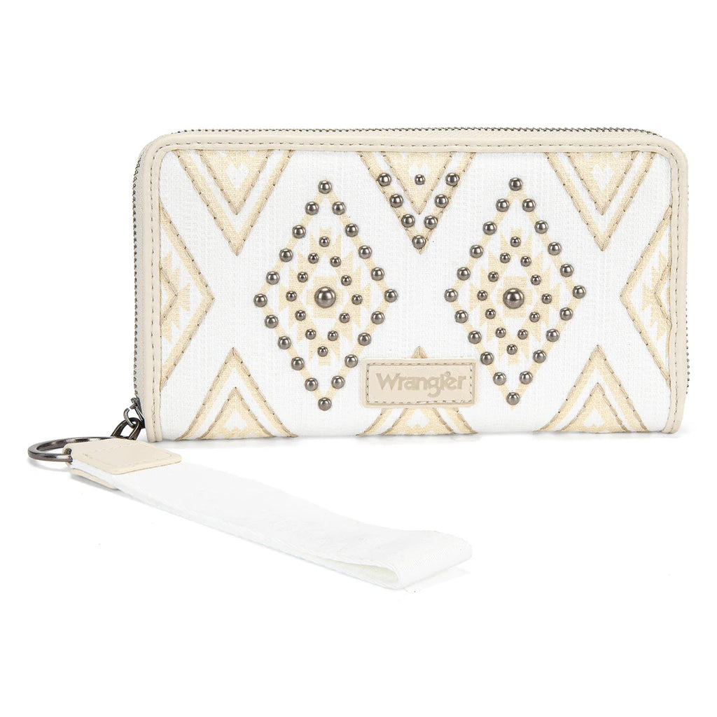 Wrangler Aztec Studded Wallet/Wristlet-Beige