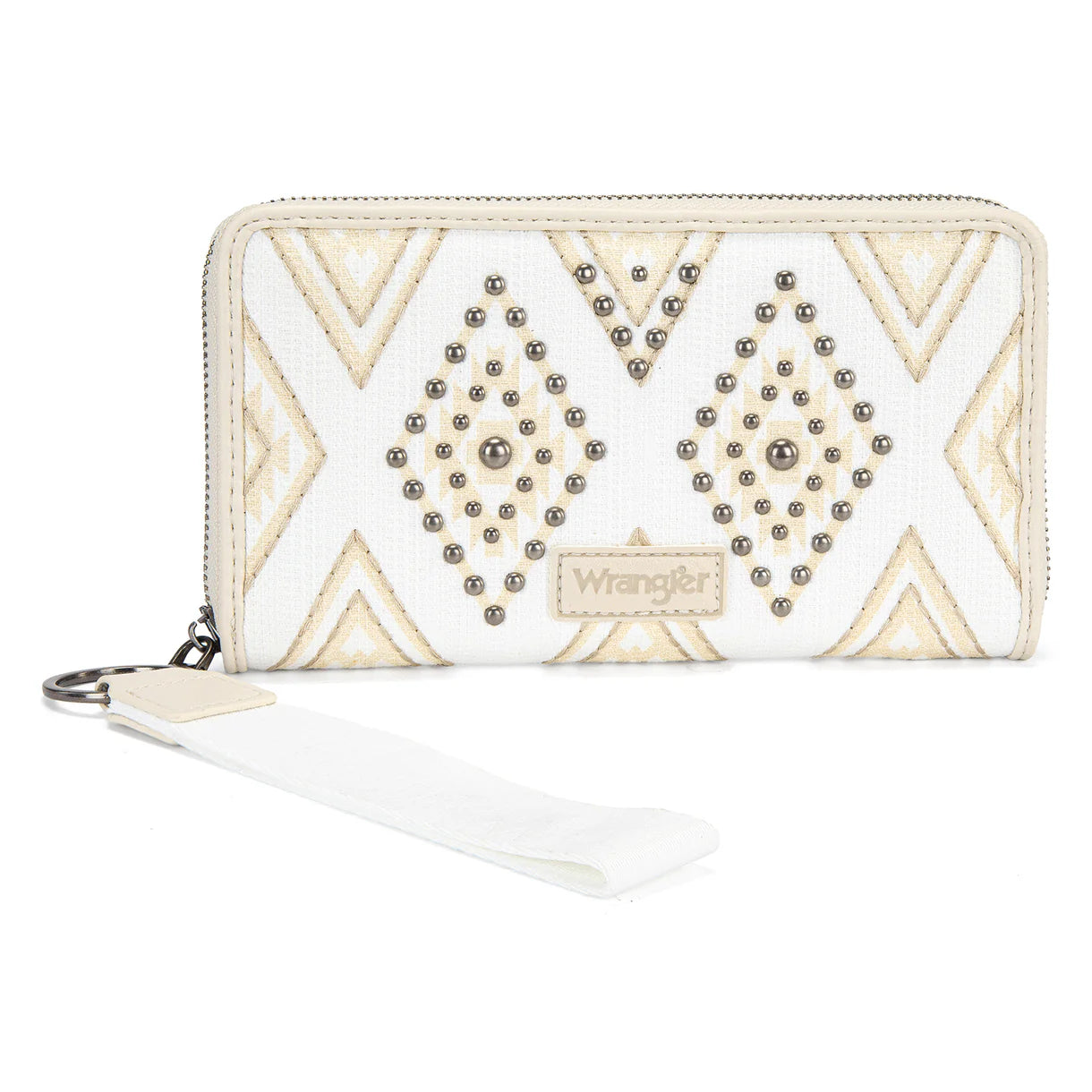 Wrangler Aztec Studded Wallet/Wristlet-Beige
