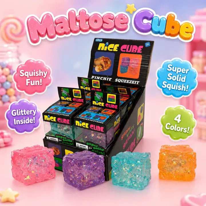 Maltose Squishy - Glitter Cheese Cubes