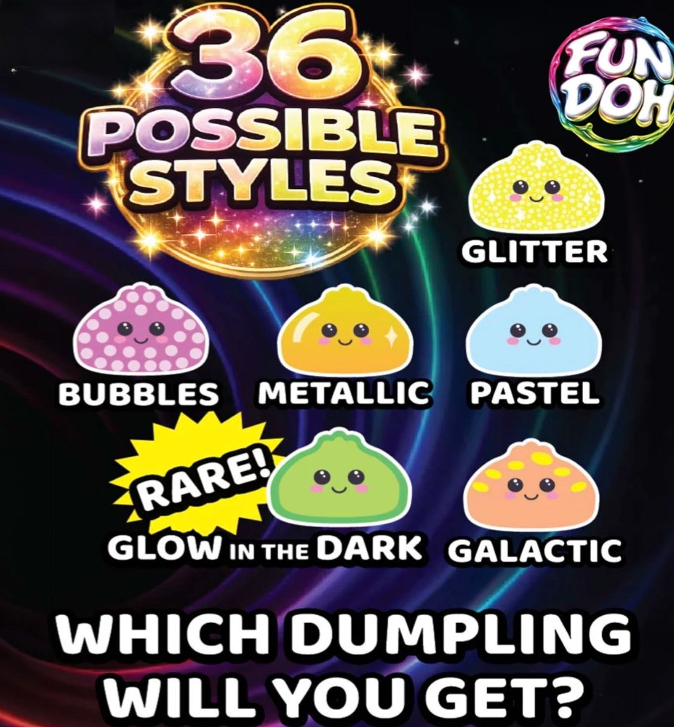 Fun Doh Fancy Mystery Dumpling Toy Squish