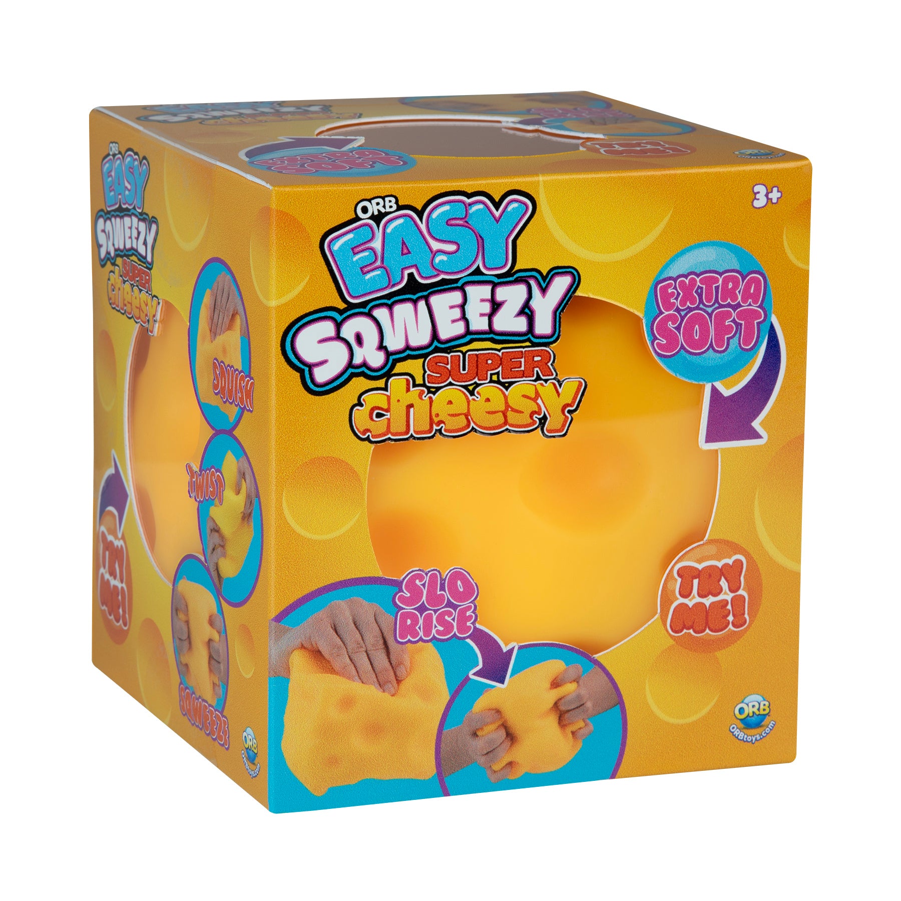 ORB Easy Sqweezy Super Cheesy Giant Slow Rising Fidget Toy Block